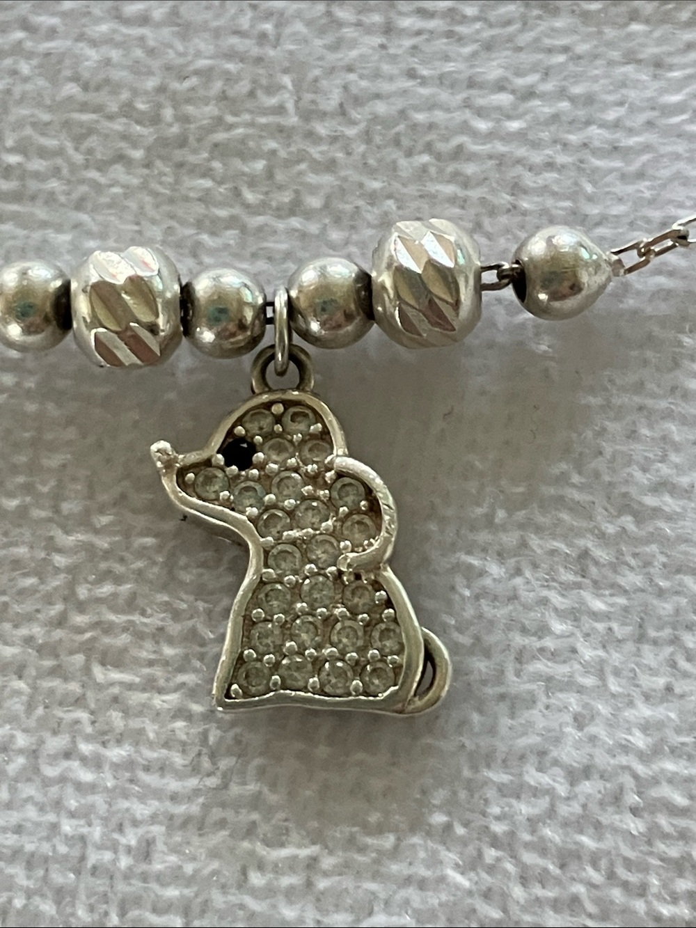 Sterling Silver Puppy Poodle Charm Bracelet - Picture 3 of 8